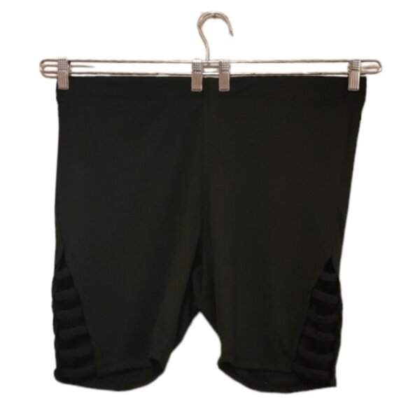 Rouge Collection Pants - Black Rouge Collection Women's Open Side Detail Biker Shorts